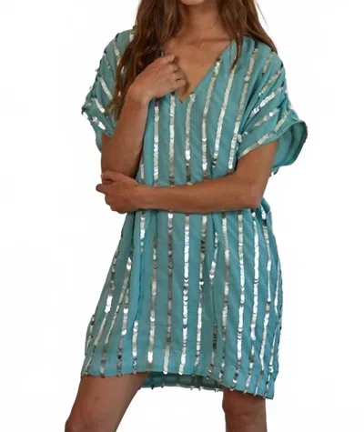 By Together Sequin Tunic Dress In Sage In Multi