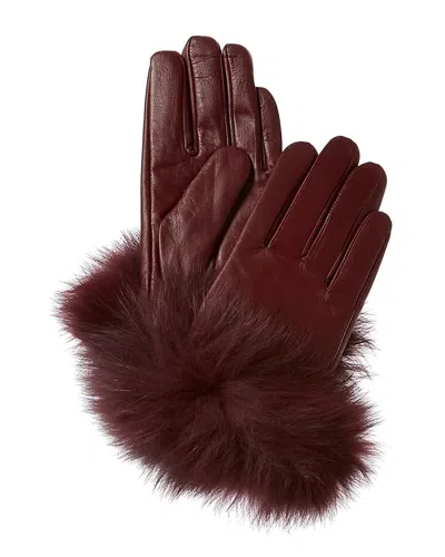 La Fiorentina Leather Gloves In Brown