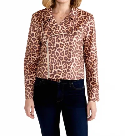 S'edge Moto Zip Jacket In Leopard In Multi