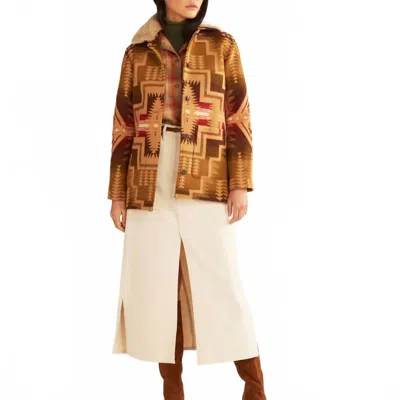 Pendleton Brownsville Wool Blend Coat In Tan Harding Star In Brown