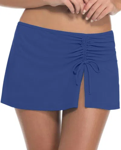 Profile By Gottex Tutti Frutti Cinch Swim Skirt In Blueberry In Blue