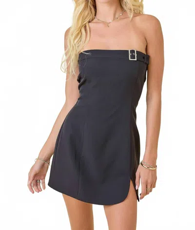 Day + Moon Bucklestrap Mini Dress In Black In Black