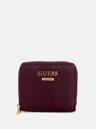 Guess Factory Tyra Small Zip Wallet In Red