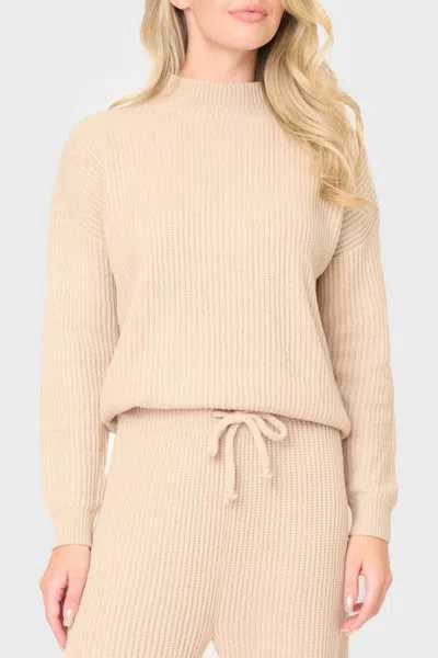 Gibsonlook Funnel Neck Long Sleeve Cozy Ribbed Sweater In Neutral In Neutral