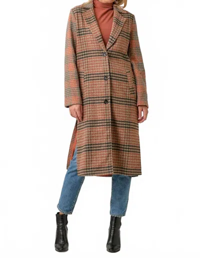Mystree Jackalyn Coat In Taupe/pumpkin In Brown