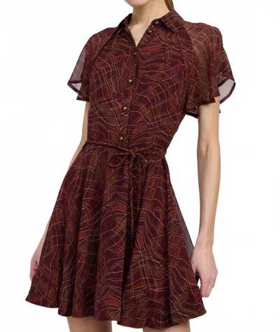 En Saison Giavanna Mini Dress In Burgundy Multi In Multi