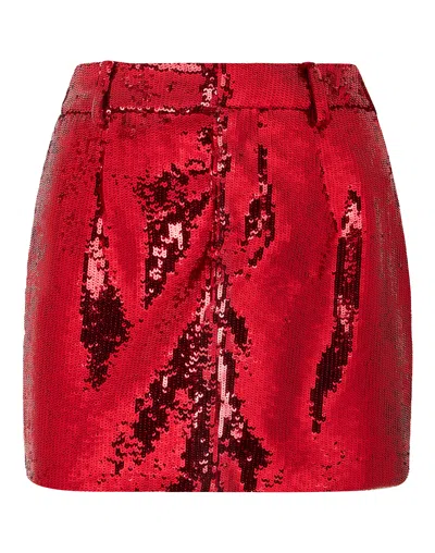 Philipp Plein Mini Skirt Paillettes In Red