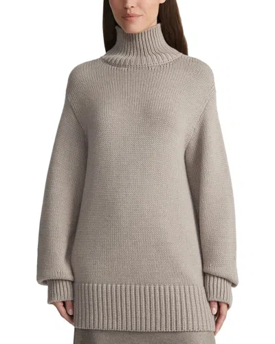 Lafayette 148 Chunky Stand Collar Wool Sweater In Gray