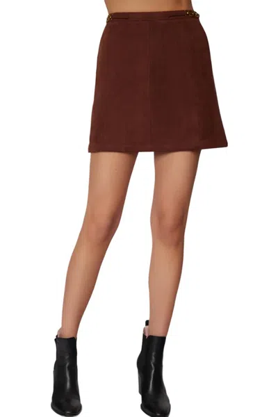 Lost + Wander Fall Enchantment Mini Skirt In Chocolate In Gold