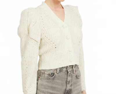 Caballero Audra Cropped Sweater In Antique White / Grey Morn In Multi
