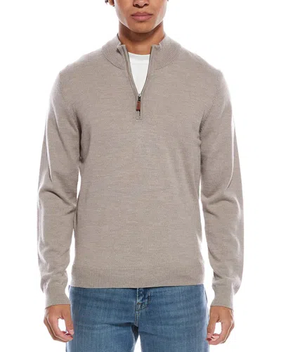 Mette Merino Wool 1/4-zip Mock Neck Sweater In Gray