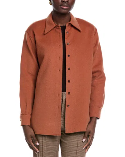 Lafayette 148 Reversible Wool Shacket In Orange