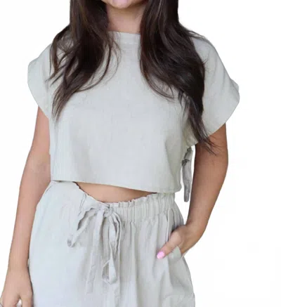 Elan Dune Lounge Crop Top In Soft Sand In Multi