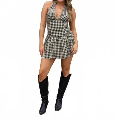 Sky To Moon Genesis Gingham Mini Dress In Checkered In Multi