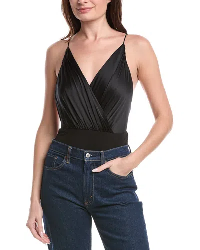 Alice And Olivia Callie Silk-blend Tank Bodysuit In Black