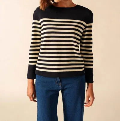 Saint James Rochefort Striped Sailor Jumper In Anthracite/ecume In Multi