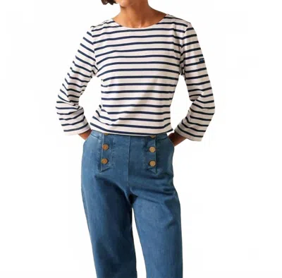 Saint James Galathee Striped Ii Shirt In Neige/marine In Multi