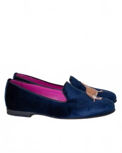Vilagallo Women's Velvet Shoes In Navy In Blue
