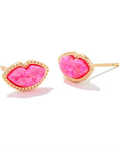 Kendra Scott Women's Lips Stud Earrings In Deep Pink/gold In Gold