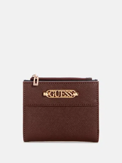Guess Factory Jayla Snap Wallet In Brown