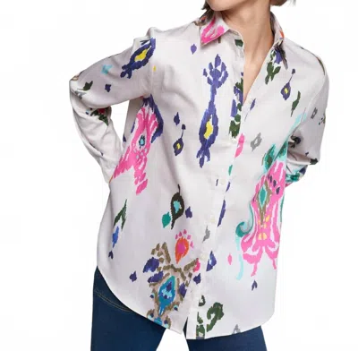 Vilagallo Anastasia Shirt In Ikat Multicolor In Multi