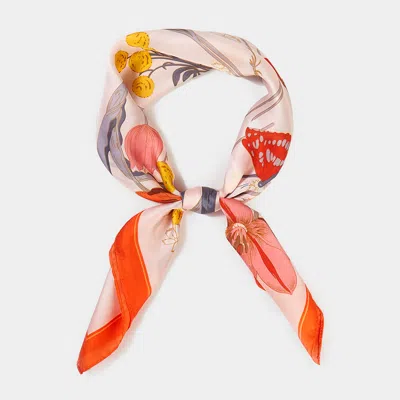 Truedames Flower Butterfly Printed Square Scarf In Multi