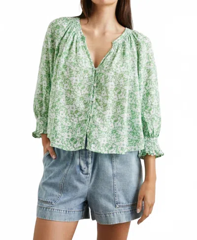 Rails Mariah Top In Green Texture Floral In Multi