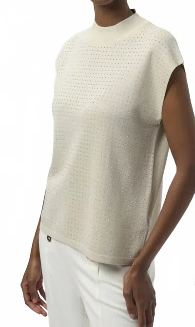 Joseph Ribkoff Embellished High-neck Top In Neutral