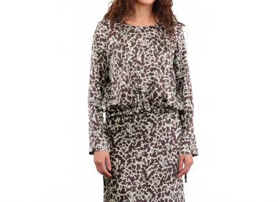 No. 6 Ana Long Sleeve Top In Mint Ink Blot In Multi