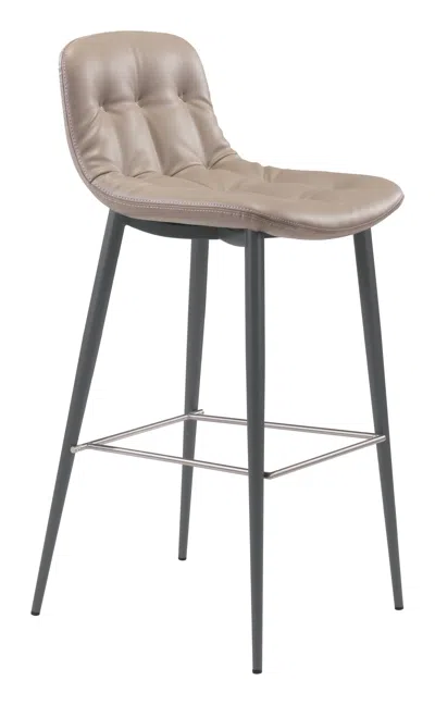 Hivvago Tangiers Barstool (set Of 2) Taupe In Brown