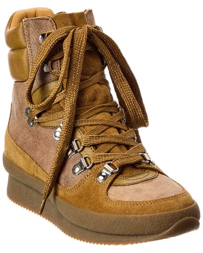 Isabel Marant Brendty Canvas & Suede Hiking Boot In Brown