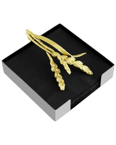 Michael Aram Wheat Cocktail Napkin Holder In Gold