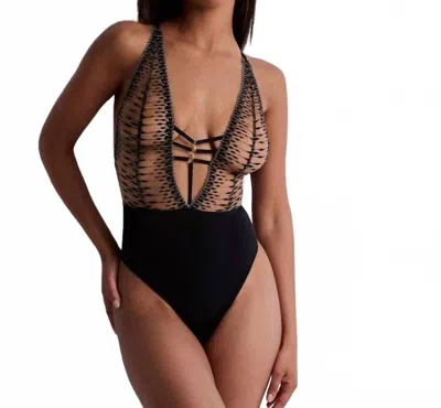 Aubade Voodoo Kiss Bodysuit In Millenium Black In Black