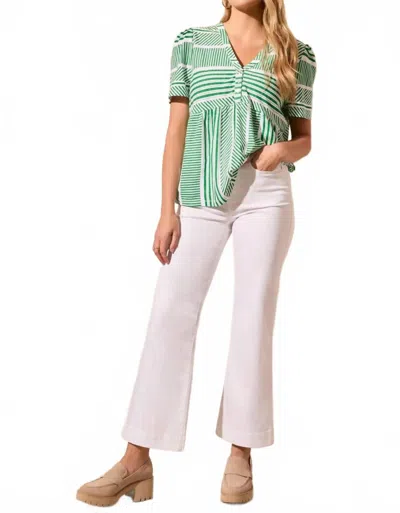 Tribal Flare Empire Waist Top In Kelly Green In Green