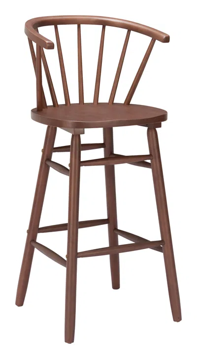 Hivvago Stenger Barstool (set Of 2) Walnut In Brown