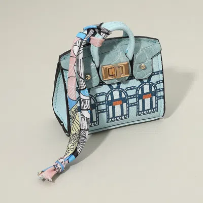 Fashnzfab House Printed Faux Leather Elegant And Stylish Mini Purse Bag Charm In Multi