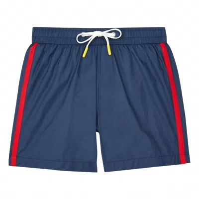 Hartford Men's Stripe Swim Short In Navy In Blue