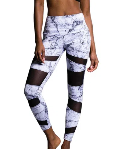 Onzie Marble Bondage Leggings In Onz White In Multi