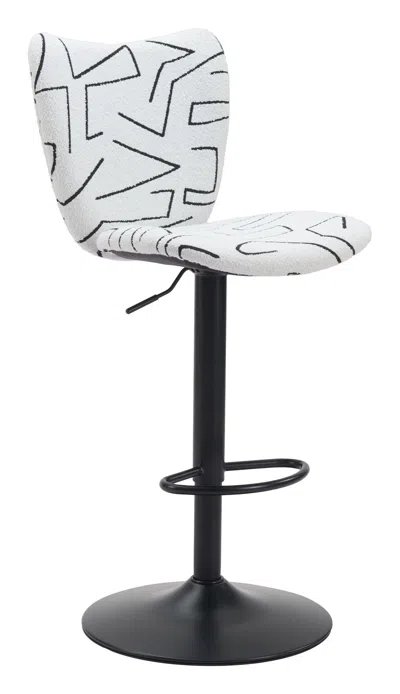 Hivvago Elevate Barstool (set Of 2) White In Black