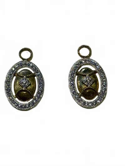 Jude Frances Women's 18k Oval Earrings In Gold/diamond In Black