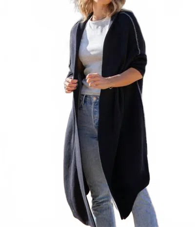 Lovestitch Snuggle In Cardigan In Black In Black