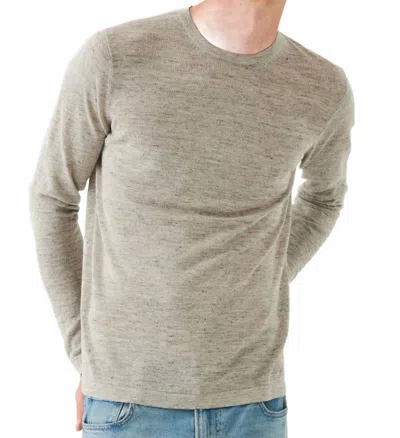 Patrick Assaraf Men's Silk Crew Neck Sweater In Feather In Neutral