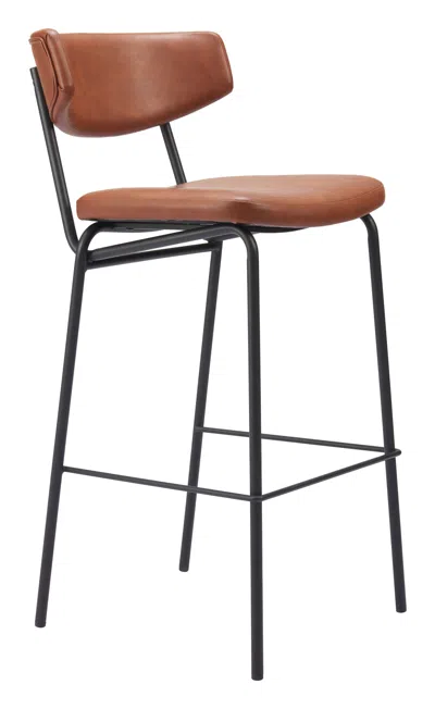 Hivvago Charon Barstool (set Of 2) Vintage Brown In Brown