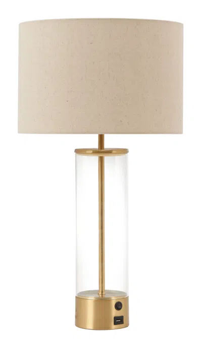 Hivvago Boreal Table Lamp Beige & Gold In Brown