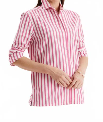 Tyler Boe Natalie Stripe Shirt In Hot Pink In Pink