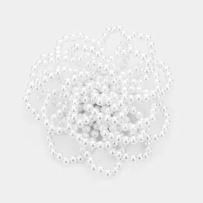 Fashnzfab Tiny Pearl Cluster Floral Brooch In Gray