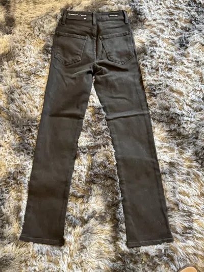 Just Black Denim High Rise Criss Cross Straight Leg Jeans In Washed Black In Gray