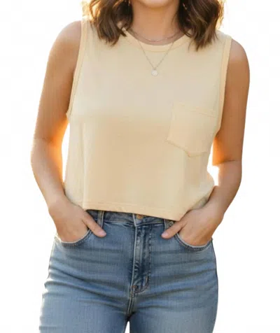 By Together Buttercup Sleeveless Tank Top In Dusty Yellow In Multi