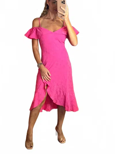 Aurora Charlotte Ruffles Cotton Dress In Pink In Pink