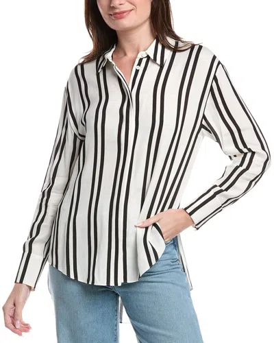 Alice And Olivia Dimitra Oversized High-low Shirt In White